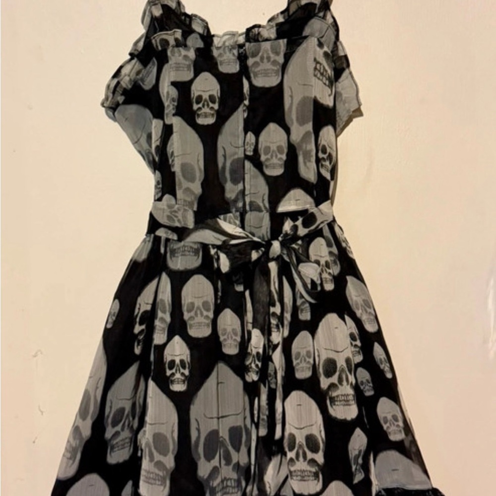 Emo Tripp NYC Daang Goodman Women’s Skull Mini Dress - Picture 2 of 3